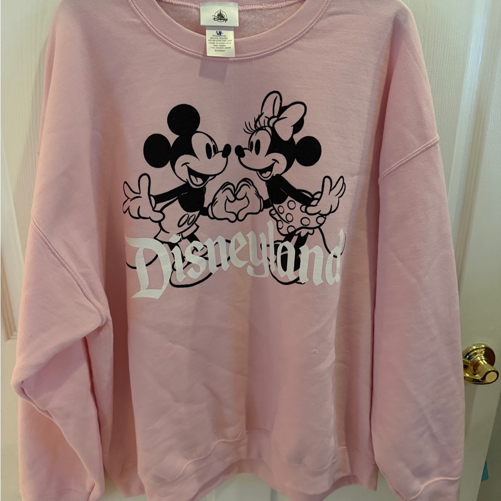 Disney Pink Crew Neck Sweater with Mickey and Minnie